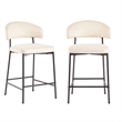 Walker Edison Curved Back Metal Counter Stool - Set of 2 - Ivory
