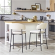 Walker Edison Curved Back Metal Counter Stool - Set of 2 - Ivory