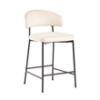 Walker Edison Curved Back Metal Counter Stool - Set of 2 - Ivory