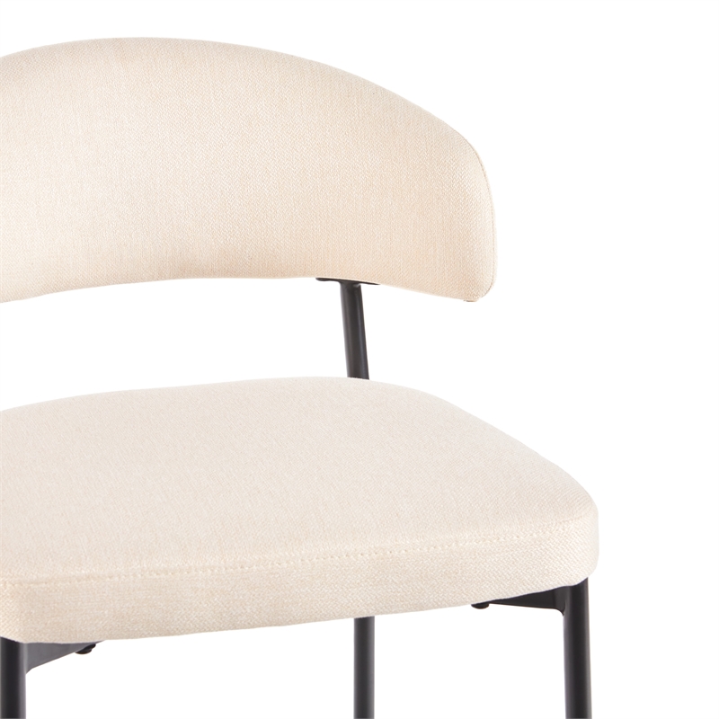 Walker Edison Curved Back Metal Counter Stool - Set of 2 - Ivory