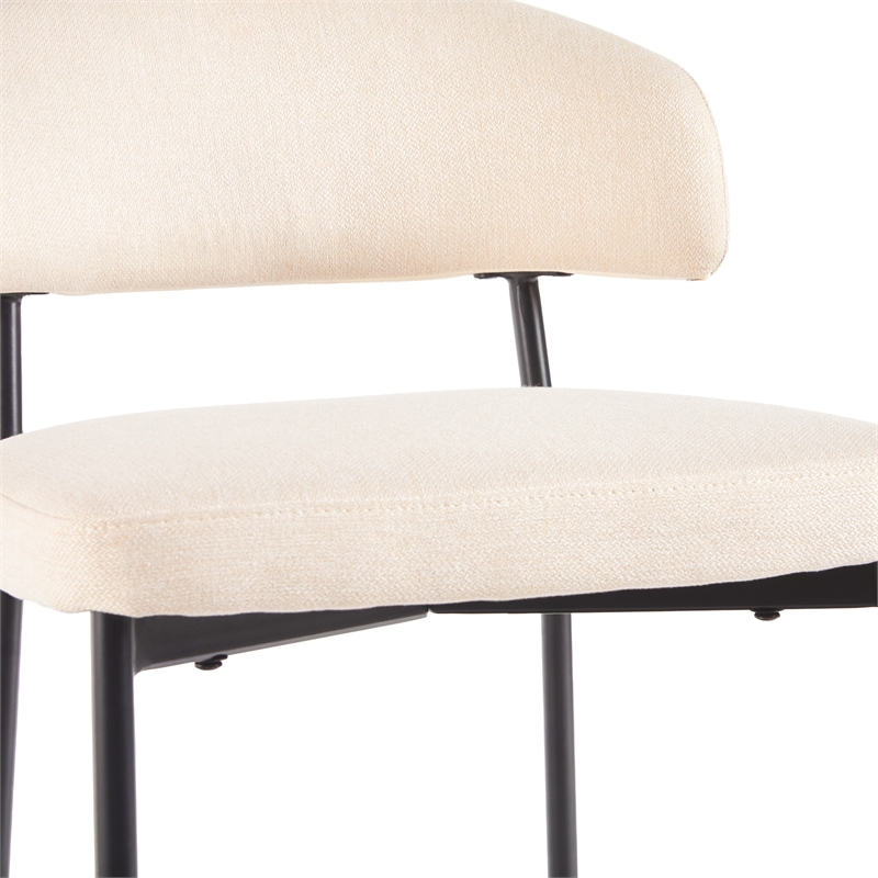 Walker Edison Curved Back Metal Counter Stool - Set of 2 - Ivory