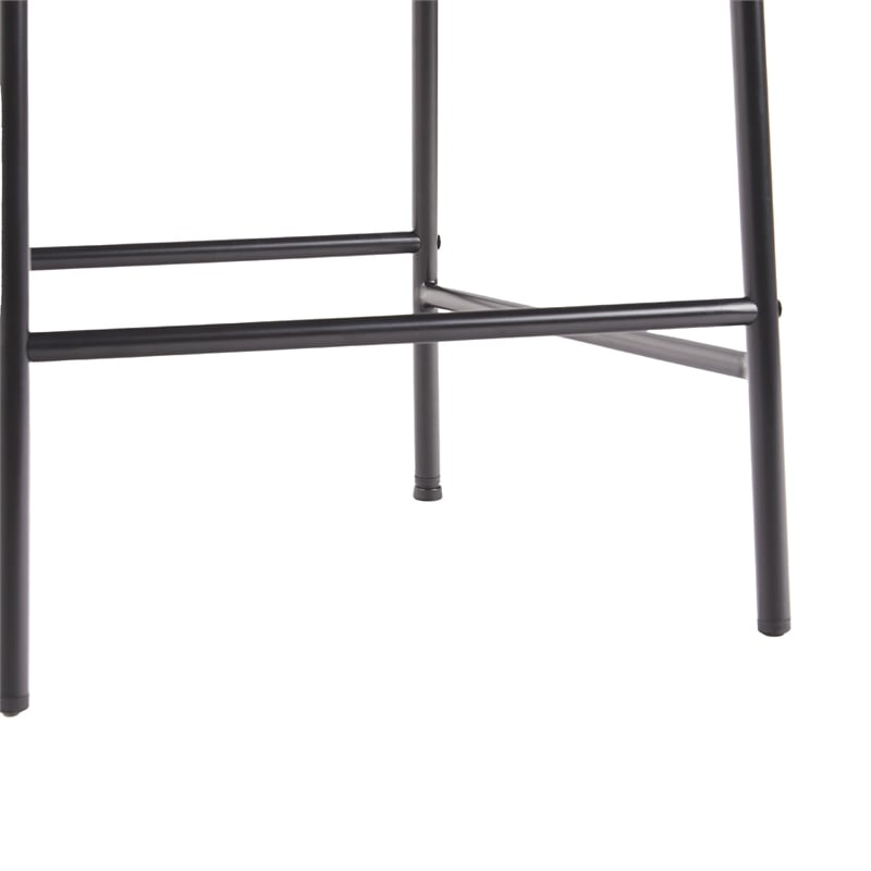 Walker Edison Curved Back Metal Counter Stool - Set of 2 - Ivory