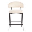 Walker Edison Curved Back Metal Counter Stool - Set of 2 - Ivory