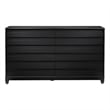 Walker Edison Modern Channel Pull 6-Drawer Solid Wood Dresser 58 Inch Black