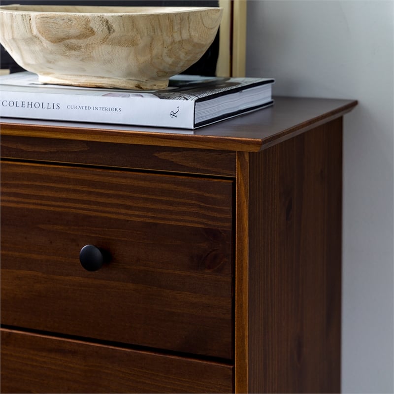 walker edison modern 4 drawer dresser Classic Modern 4-Drawer Chest Dresser, Brown, Solid Wood, Soft Close Drawers, Anti-Tip Safety Kit Included