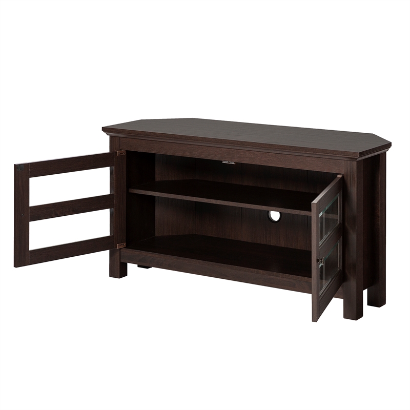 Walker Edison Cordoba Corner Wood TV Stand for TVs up to 48