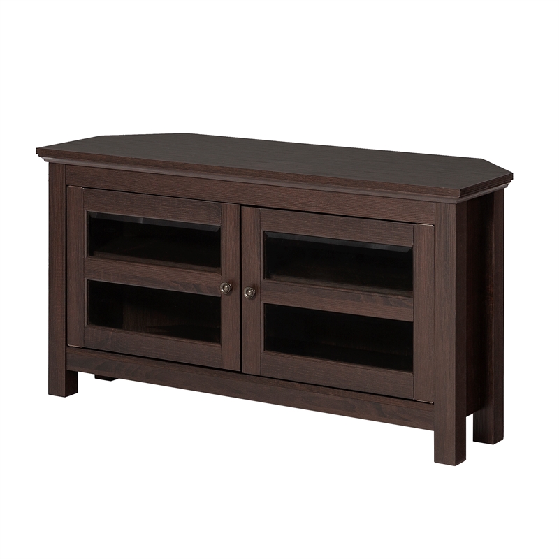 Walker Edison Cordoba Corner Wood TV Stand for TVs up to 48