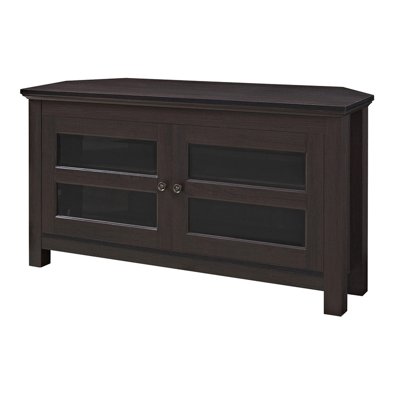 Walker Edison Cordoba Corner Wood TV Stand for TVs up to 48