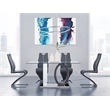 Global Furniture White-Gray Oval Base Glass Top Dining Table
