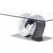 Global Furniture USA Gray and White Glass Top Coffee Table