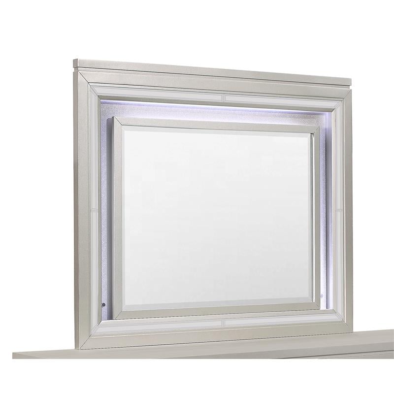 Global Furniture USA Paris Metallic Large Scale Beige Mirror with LED