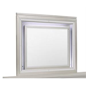 Global Furniture USA Paris Metallic Large Scale Beige Mirror with LED