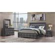 Global Furniture USA Pompei Metallic Gray King Bed with LED Light