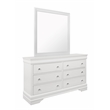 Global Furniture USA Pompei Metallic White 6-Drawer Wood Dresser