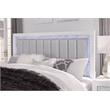 Global Furniture USA Santorini White Wooden Queen Bed w/ LED Headboard Lighting