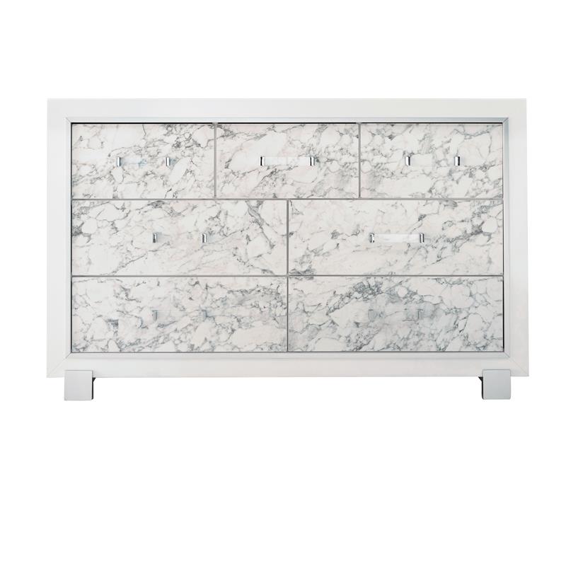 Global Furniture USA Santorini White Wooden 7-Drawer Dresser