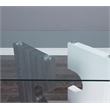 Global Furniture USA Aiah Gray/White Pedestal and Glass Top Dining Table