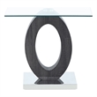 Global Furniture USA Oval Base and Glass Top Dark Gray End Table