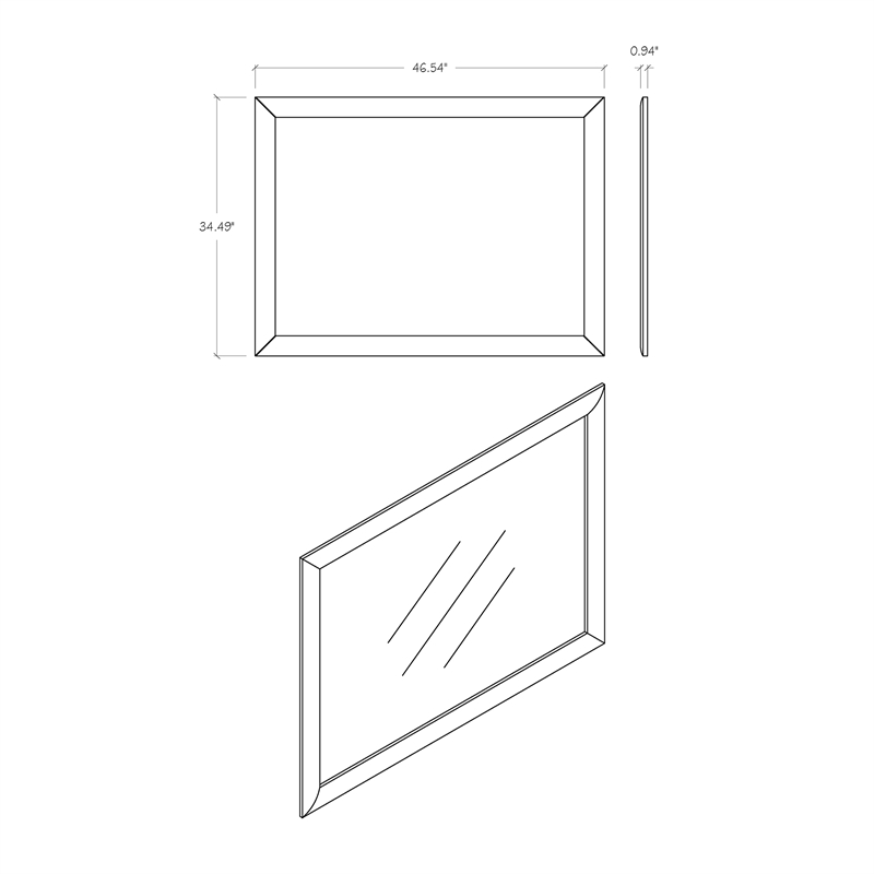 Global Furniture USA Jordyn Wood Large Scale Gray Mirror