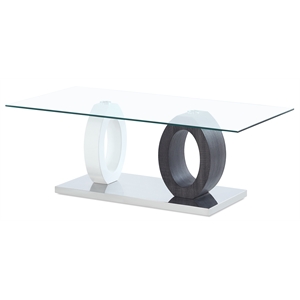 Global Furniture USA T1628C Transitional White Glass Top Coffee Table