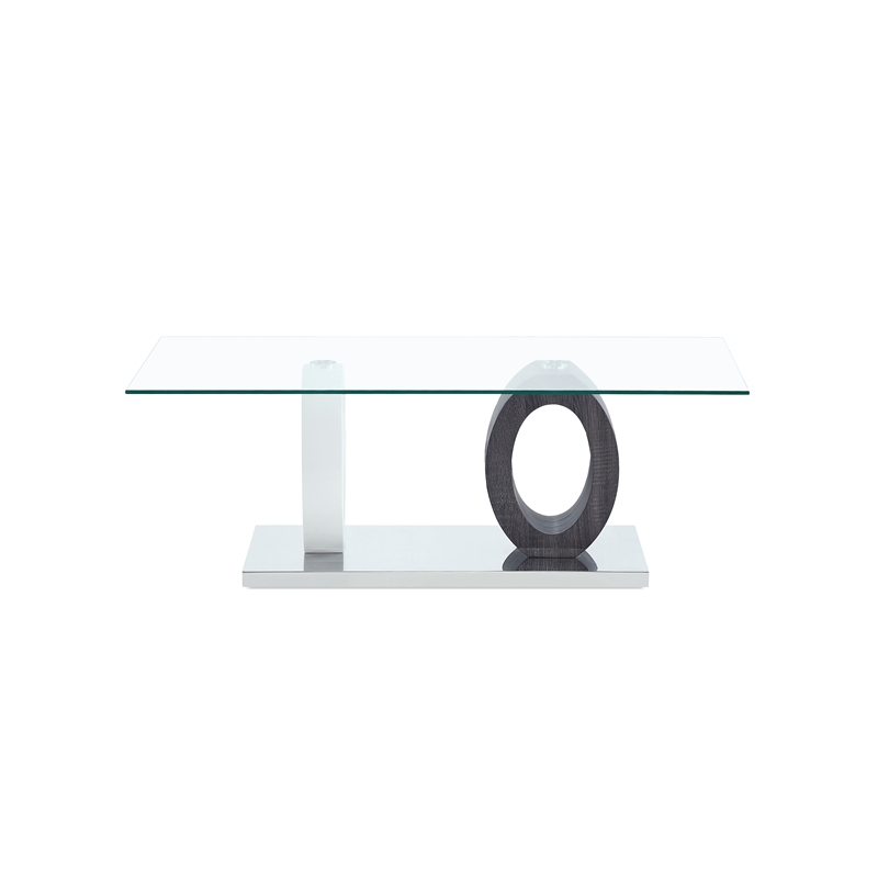 Global Furniture USA T1628C Transitional White Glass Top Coffee Table