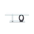 Global Furniture USA T1628C Transitional White Glass Top Coffee Table