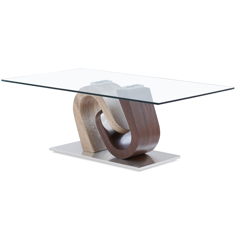 Global Furniture USA T4126 Multi-Color Glass Top Modern Coffee Table