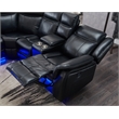 Global Furniture USA UM02 Blanche Faux Leather Black Sectional W/ LED Lighting