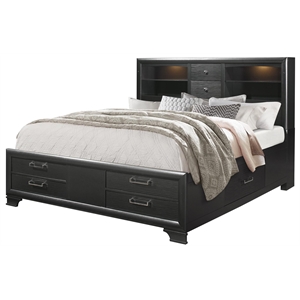 Global Furniture USA Jordyn Contemporary Wood Gray Queen Storage Bed