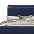 Global Furniture USA Traditional Charlie Blue Wood King Bed with LED