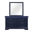 Global Furniture USA Charlie Wood Frame Mirror in Blue Finish