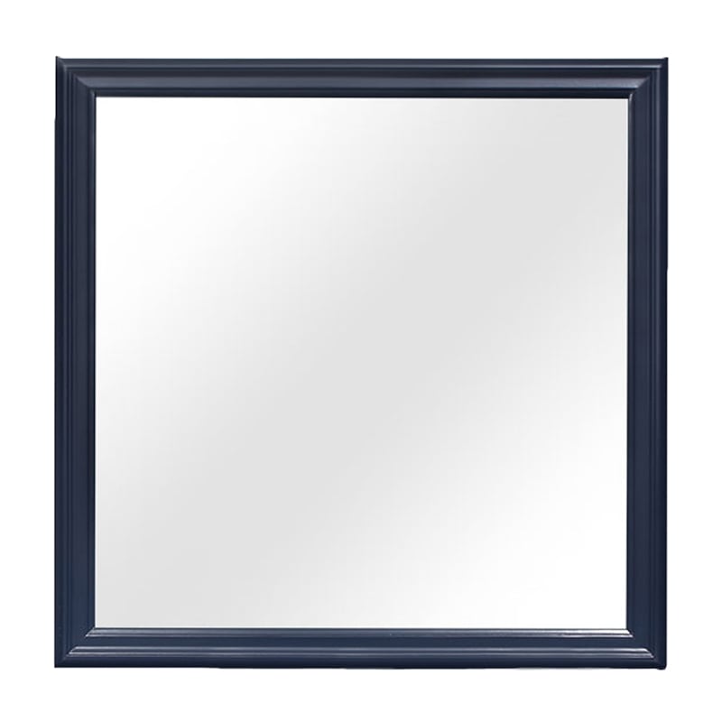 Global Furniture USA Charlie Wood Frame Mirror in Blue Finish