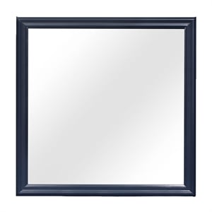 Global Furniture USA Charlie Wood Frame Mirror in Blue Finish