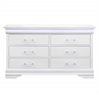 Global Furniture USA Charlie Traditional/Modern White Wood Dresser with LED