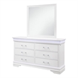 Global Furniture USA Charlie Traditional/Modern White Wood Dresser with LED