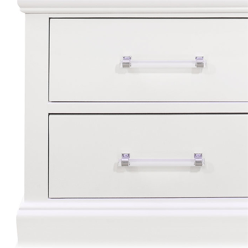 Global Furniture USA Charlie Traditional/Modern White Wood Nightstand with LED