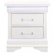 Global Furniture USA Charlie Traditional/Modern White Wood Nightstand with LED