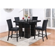Global Furniture USA D04 5pc Black Faux Marble Counter Table with Black Stools