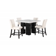 Global Furniture USA D04 Faux Marble Top Counter Height Bar Table in White/Black