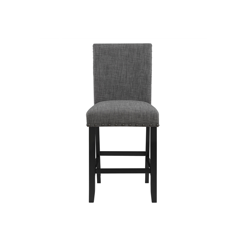 Global Furniture USA D1622 Gray Fabric Seat Bar Stools - Set of Two