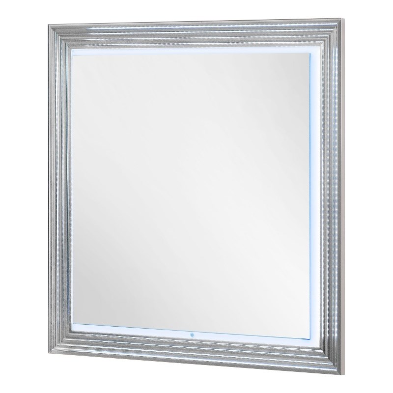 Global Furniture USA Ylime White Marble Mirror With LED