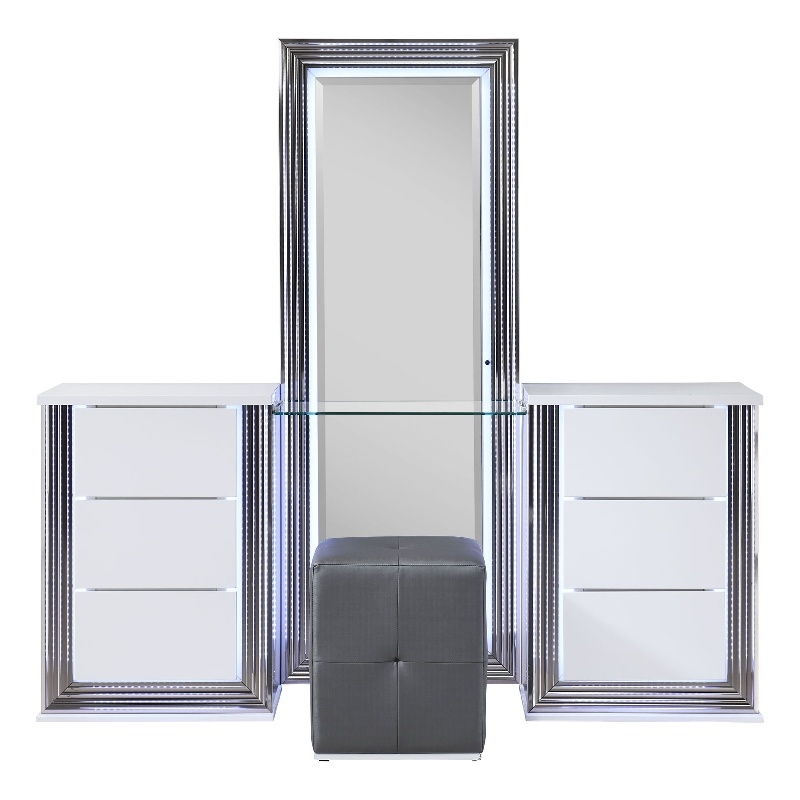 Global Furniture USA Ylime Smooth White Vanity Set