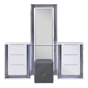 Global Furniture USA Ylime Smooth White Vanity Set
