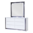 Global Furniture USA Ylime Smooth White Engineered Wood Mirror With LED