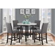 Global Furniture USA D40011 Light Gray Marble Top Bar Table with Built-In Shelf