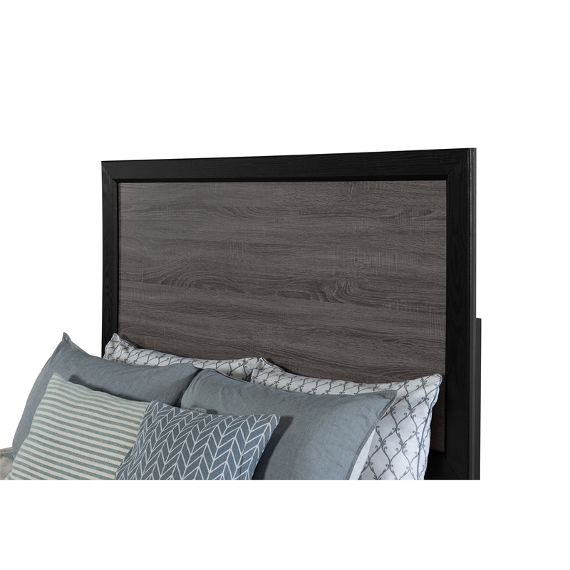 Global Furniture USA Lisbon Engineered Wood Twin Bed in Dark Gray/Black