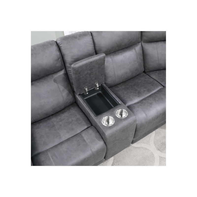 Global Furniture USA U1797 Gray Beige Fabric Sectional