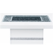 Global Furniture USA Monaco Wood White and Silver Bar Table with Clear Glass