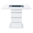 Global Furniture USA Monaco Wood White and Silver Bar Table with Clear Glass