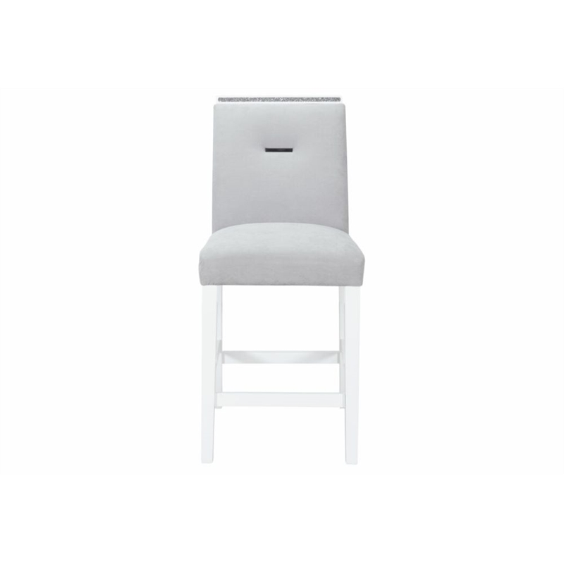 Global Furniture USA Monaco High Gloss Wood White and Light Gray Bar Set